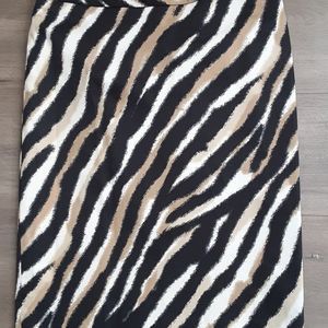Talbots Zebra Print Pencil Skirt - Black and Tan
